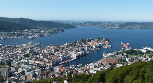Bergen in Norwegen Aussicht